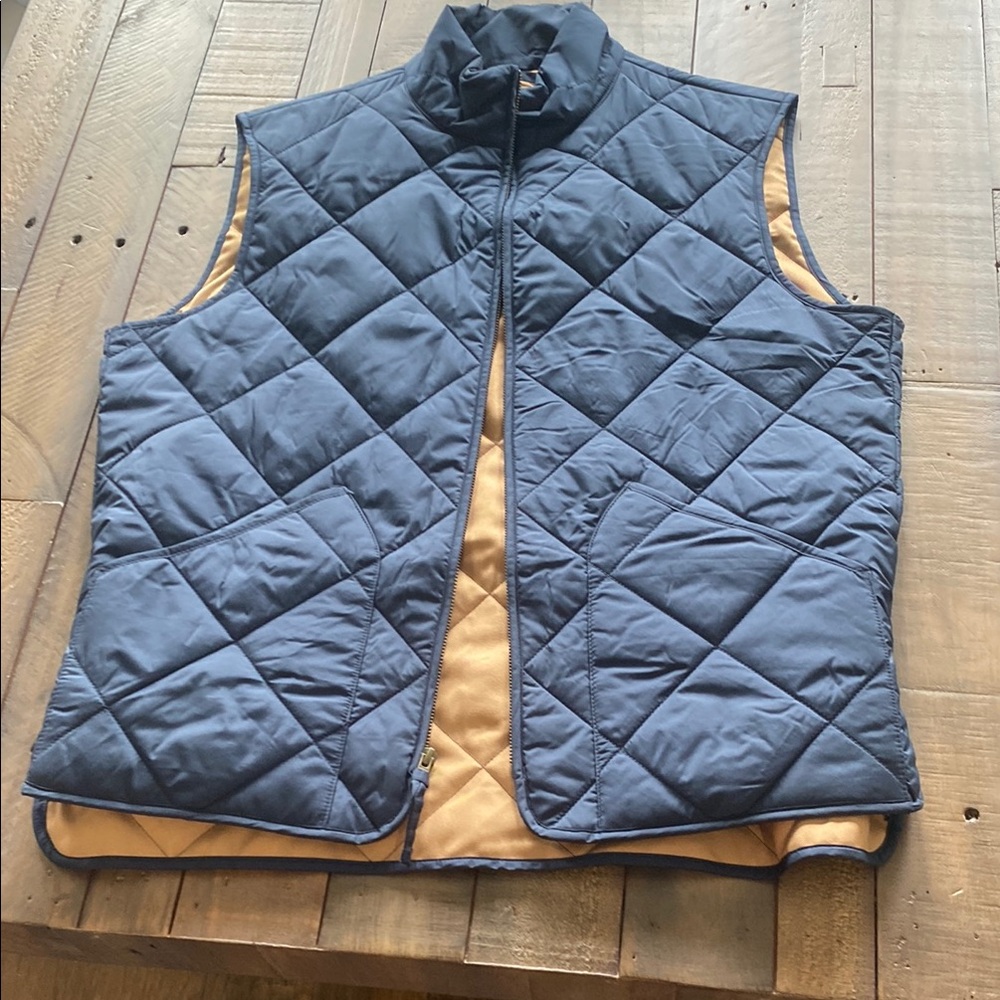 Men's Blue Quilted Vest-J Crew